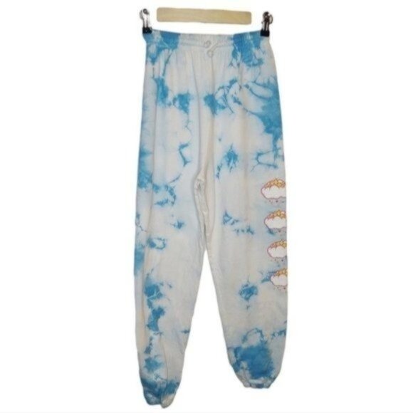 BSR By Samii Ryan Tie Dye Cloud And Star Print Joggers Blue Size Small - Picture 1 of 5